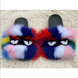 Fox fur slides